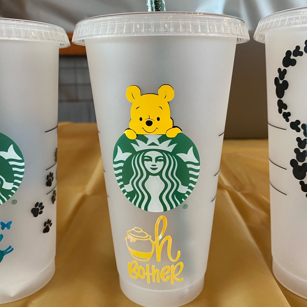 Winnie the Pooh themed venti Starbucks Cup